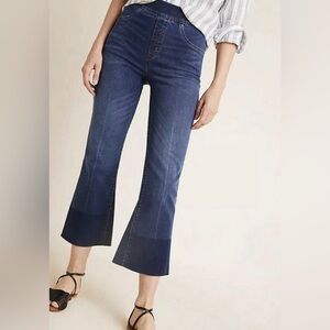 Spanx Pull On Elastic Waist Cropped Flare Leg Jeans Women Size XL High Rise Y2K